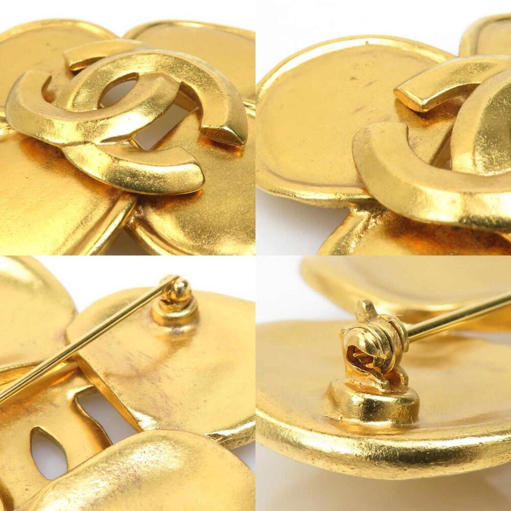 CHANEL Authentic Gold Logo Brooch - Picture 4 of 5